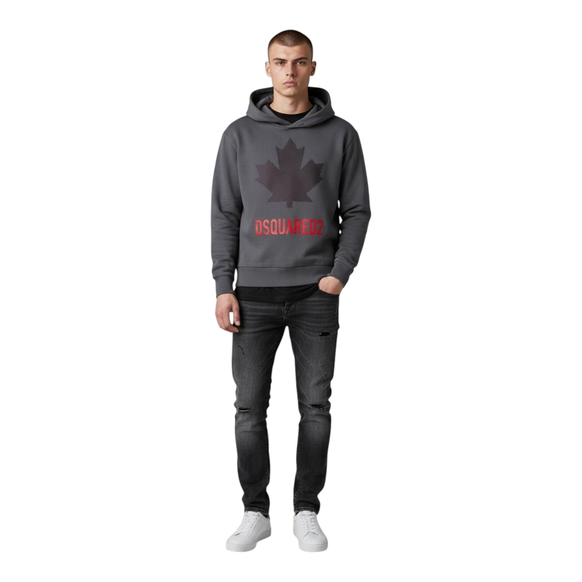 DSQUARED2 felpa con cappuccio e logo