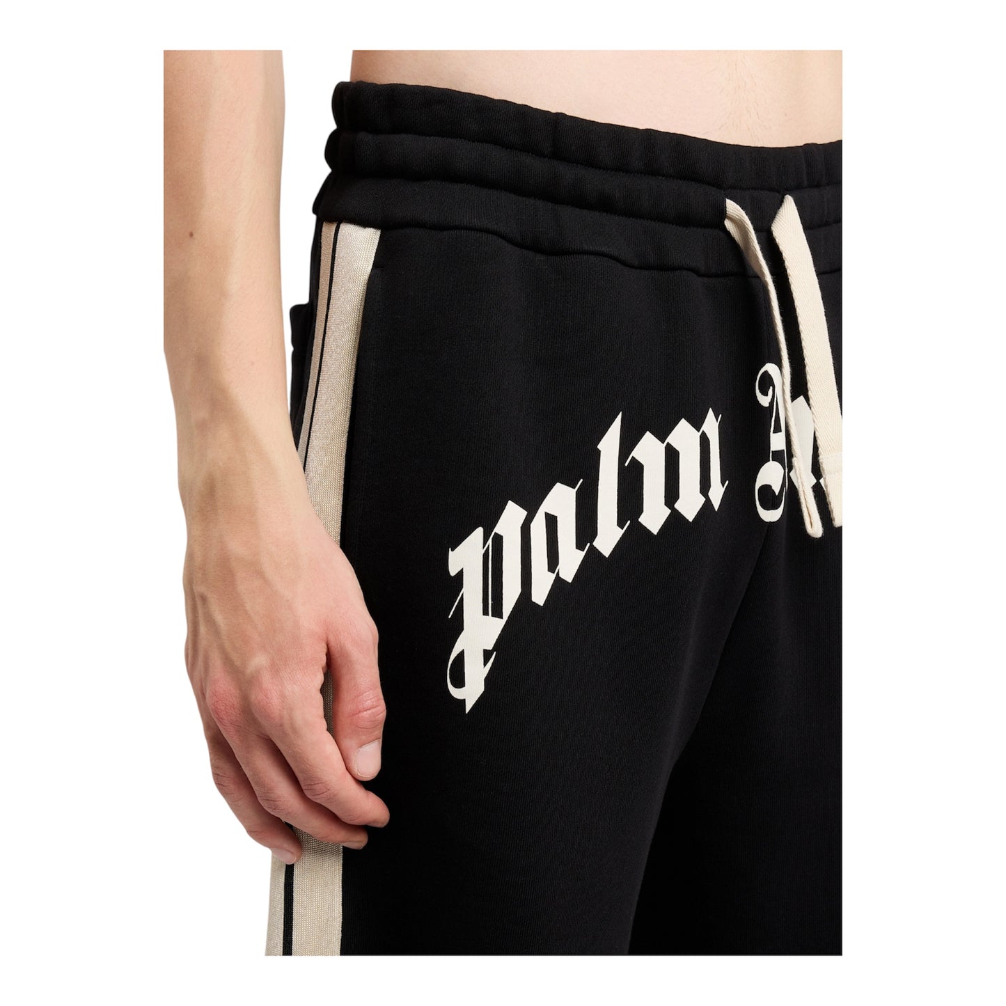 PALM ANGELS Curved Logo Track Sweatshorts