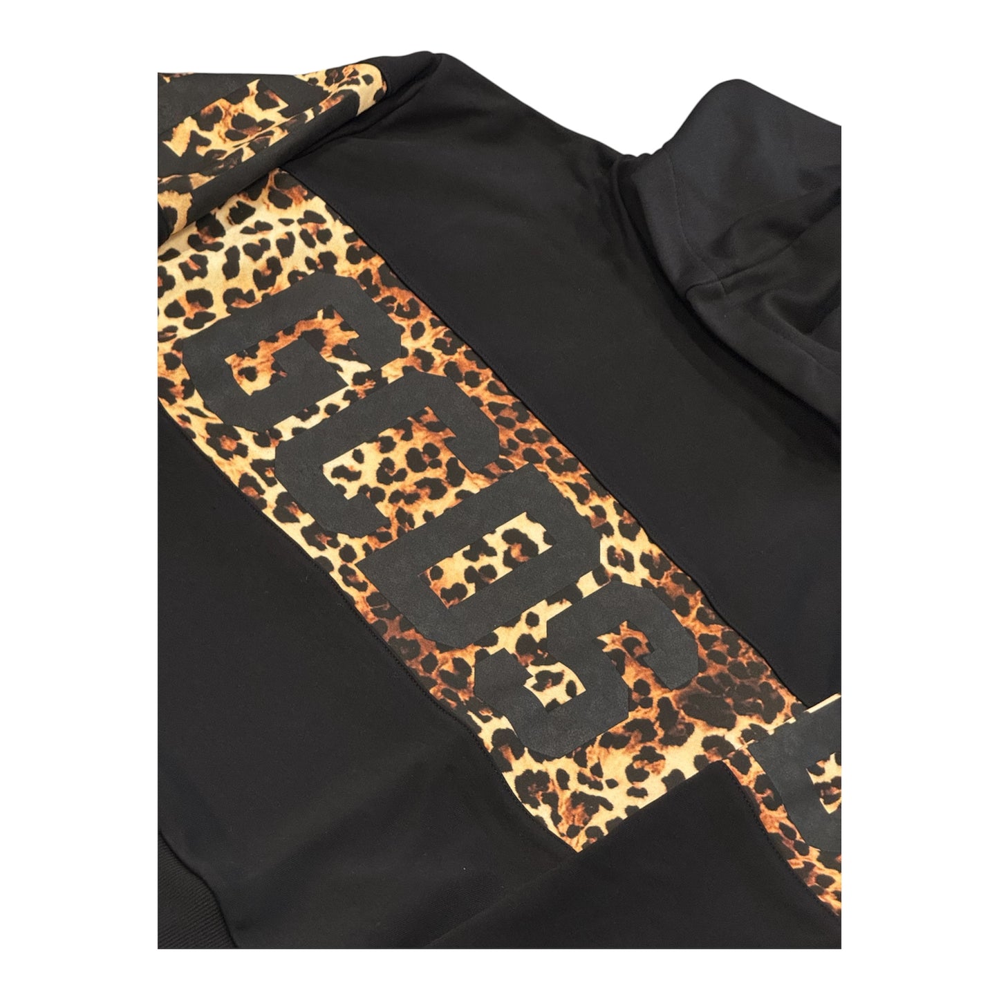 GCDS felpa con cappuccio stampa leopardata