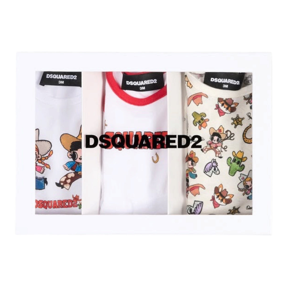 DSQUARED2 set body manica corta con logo