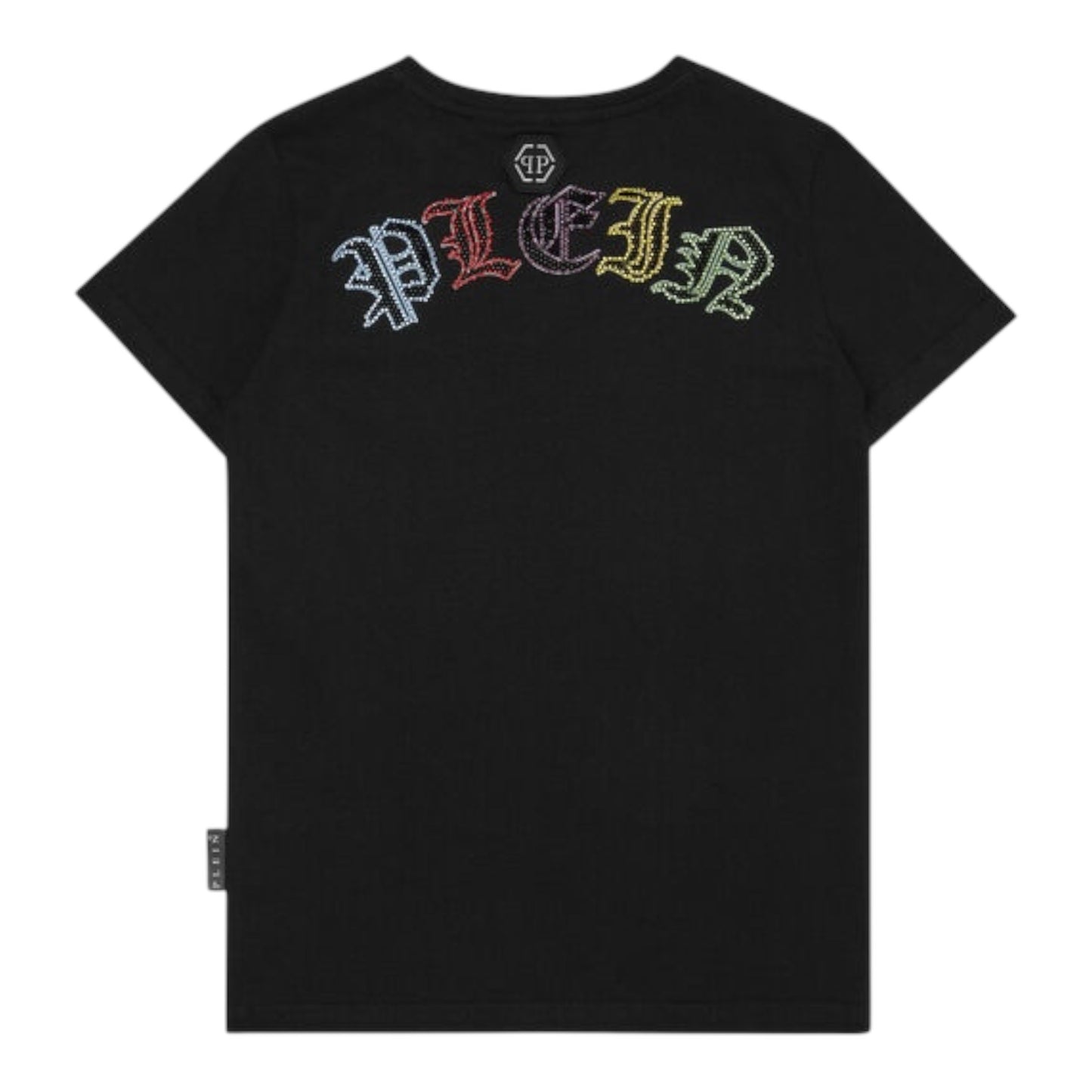 PLEIN T-shirt ricamata con teschio di cristalli