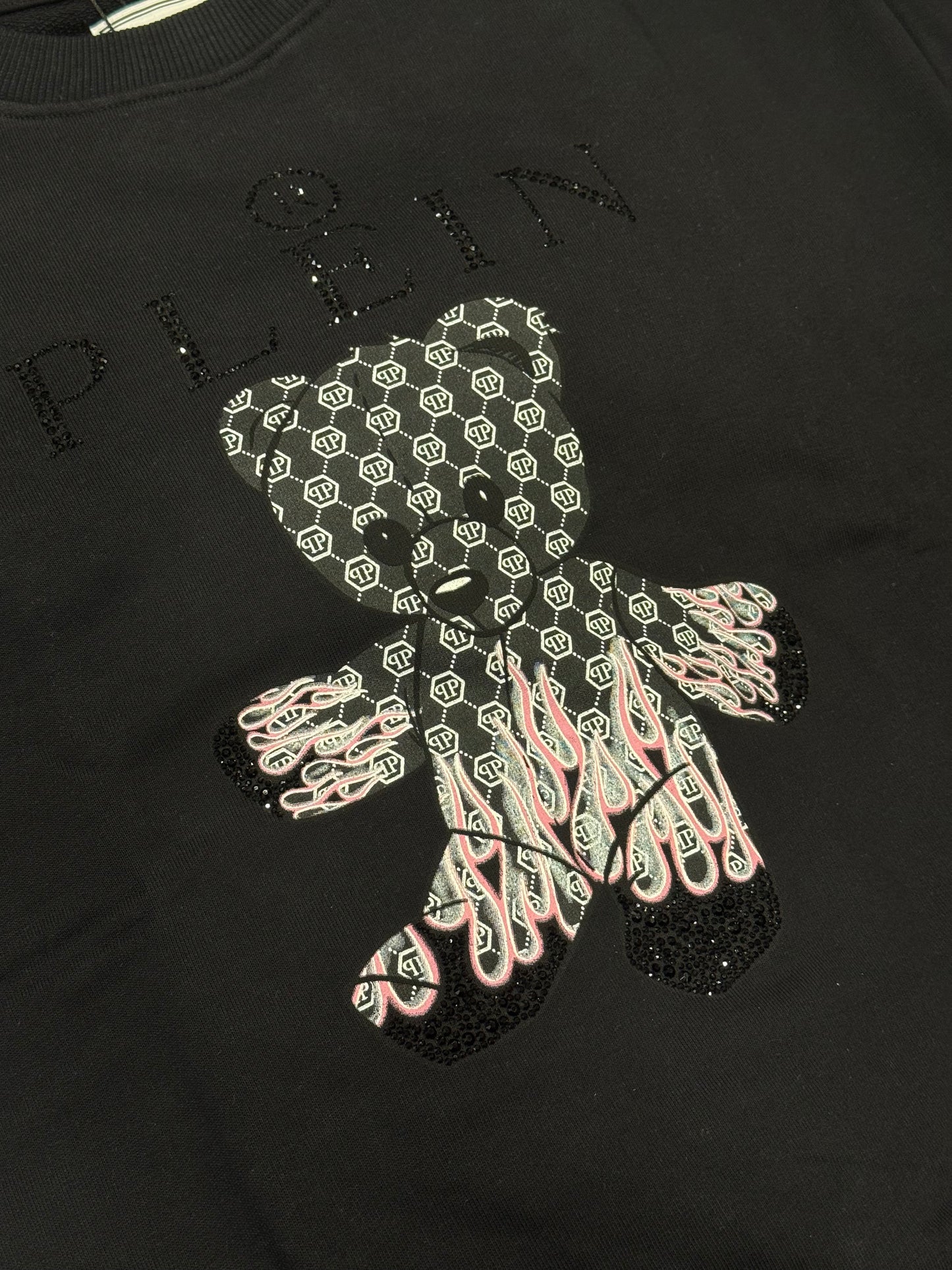 PHILIPP PLEIN junior felpa girocollo con stampa teddy bear