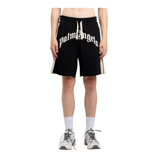 PALM ANGELS Curved Logo Track Sweatshorts