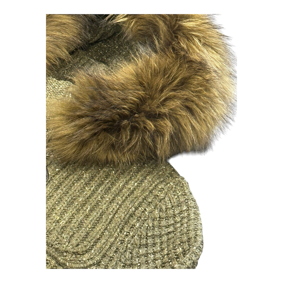 BARK cappotto con pelliccia Khaki