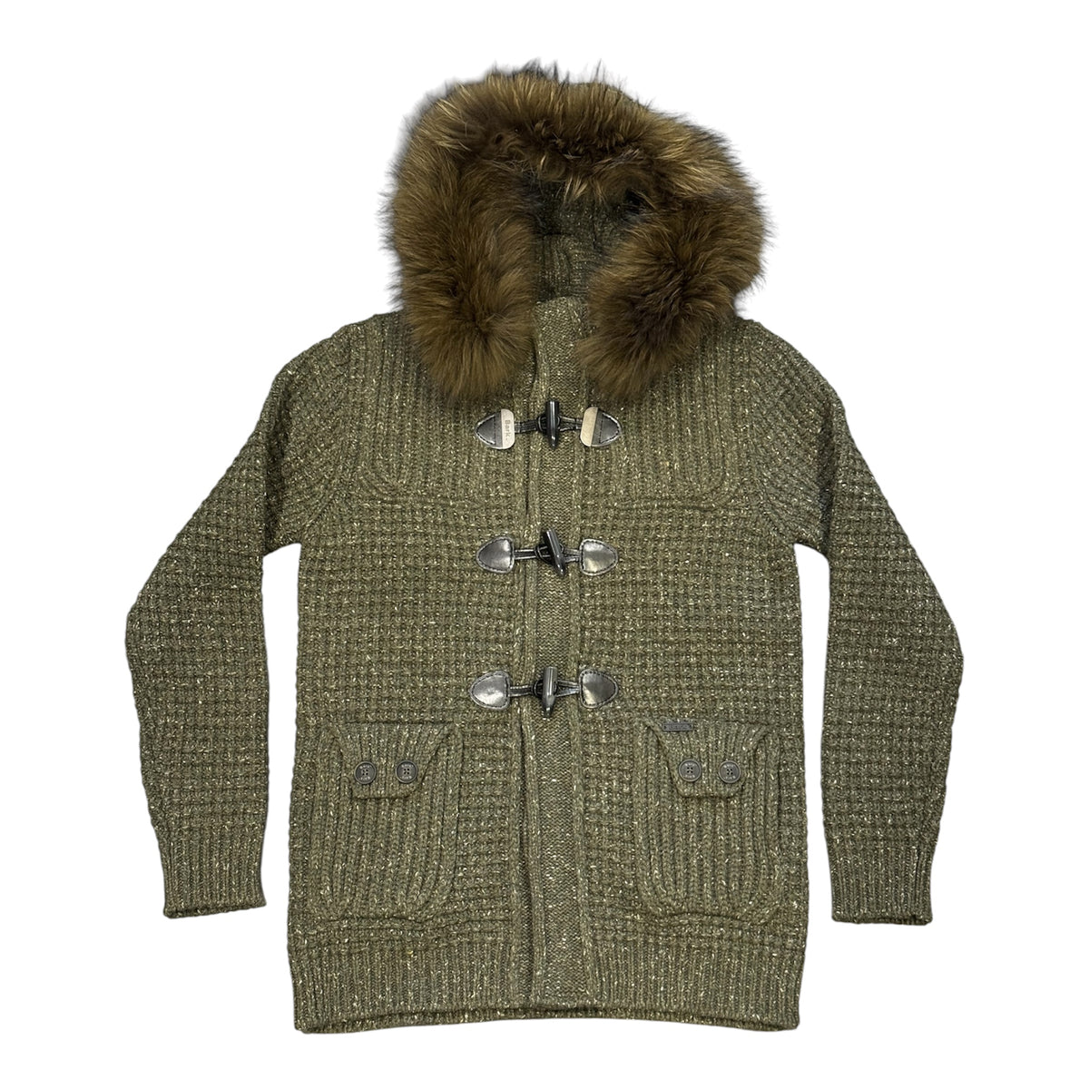 BARK cappotto con pelliccia Khaki