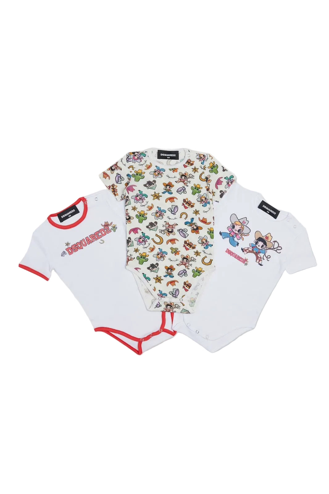 DSQUARED2 set body manica corta con logo
