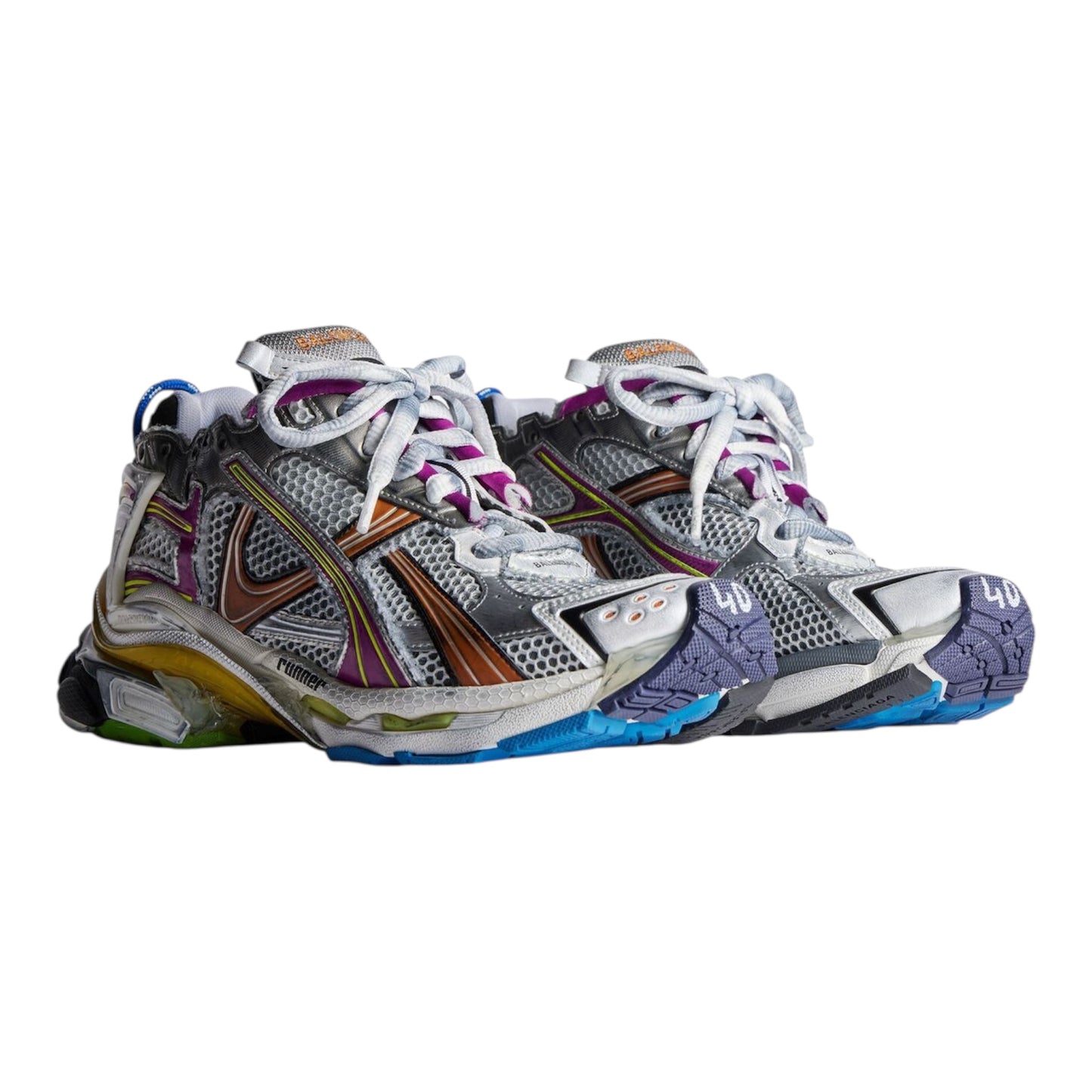 BALENCIAGA sneakers runner in grigio multicolore