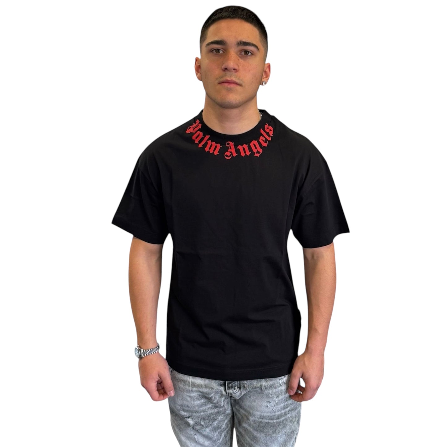 PALM Angels Neck Logo T-Shirt