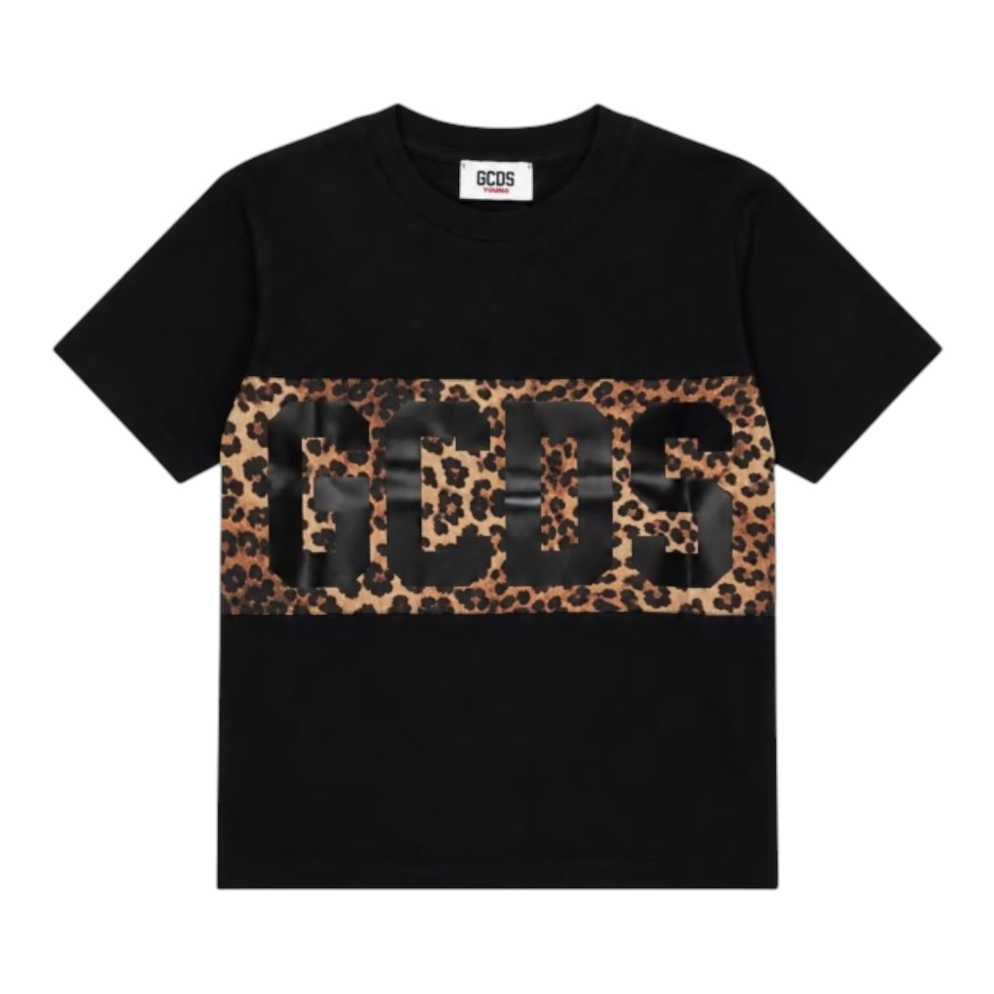 GCDS T-shirt con stampa leopardata