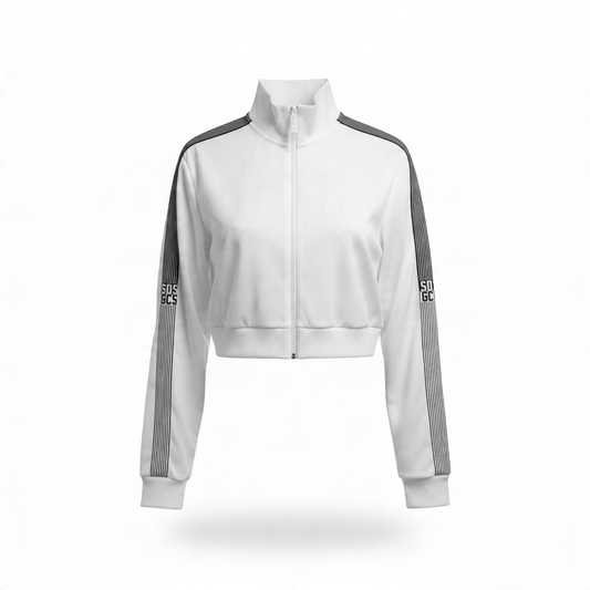 GCDS color block crop track top