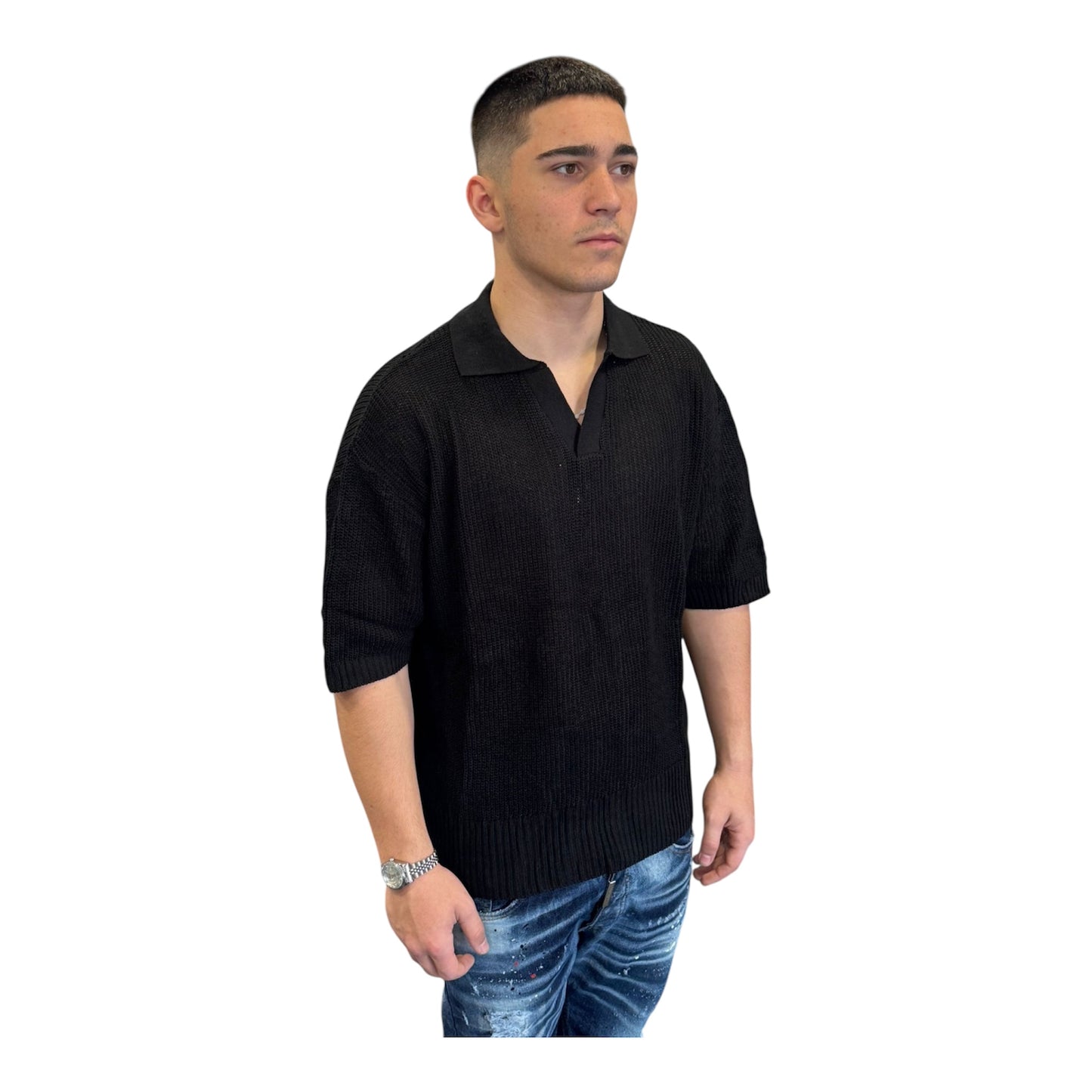 CIANOTIC polo traforata uomo