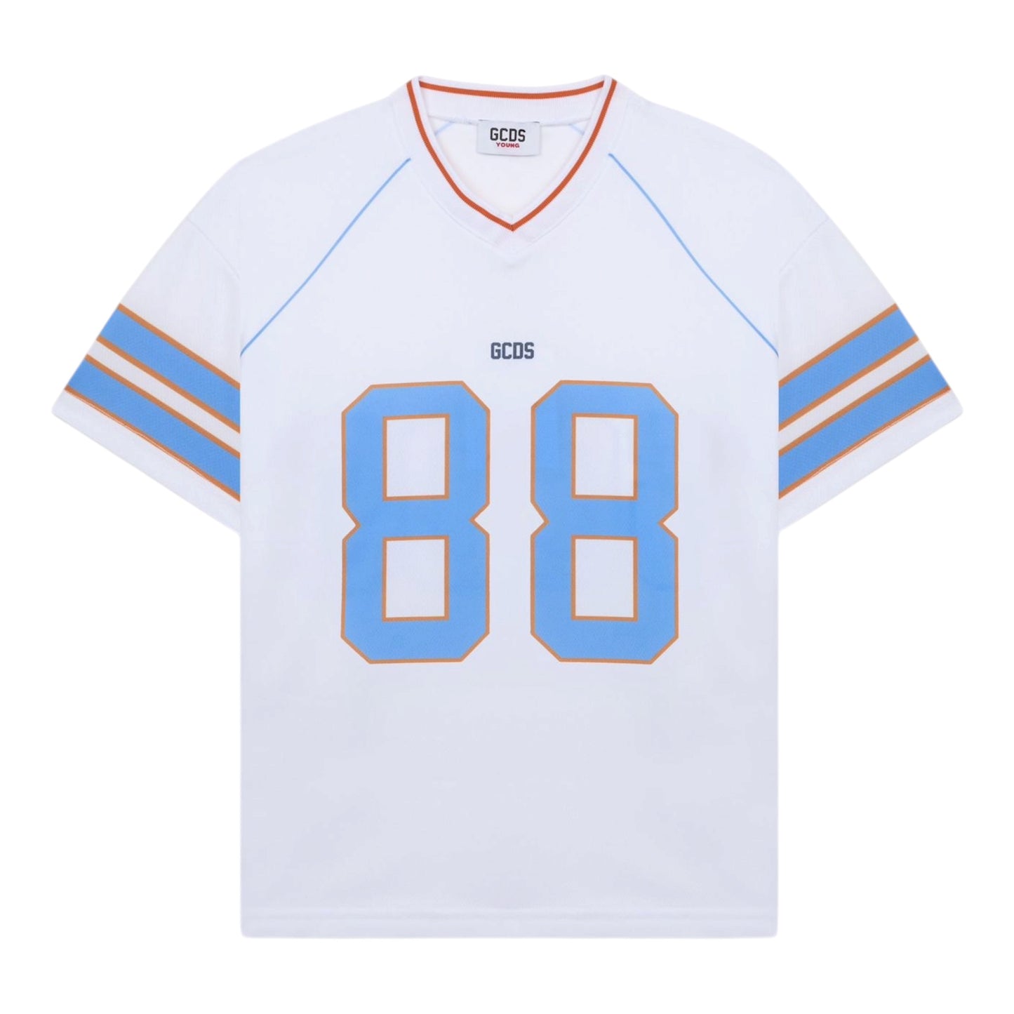 GCDS T-shirt  loose soccer con scollo a V RAGAZZO