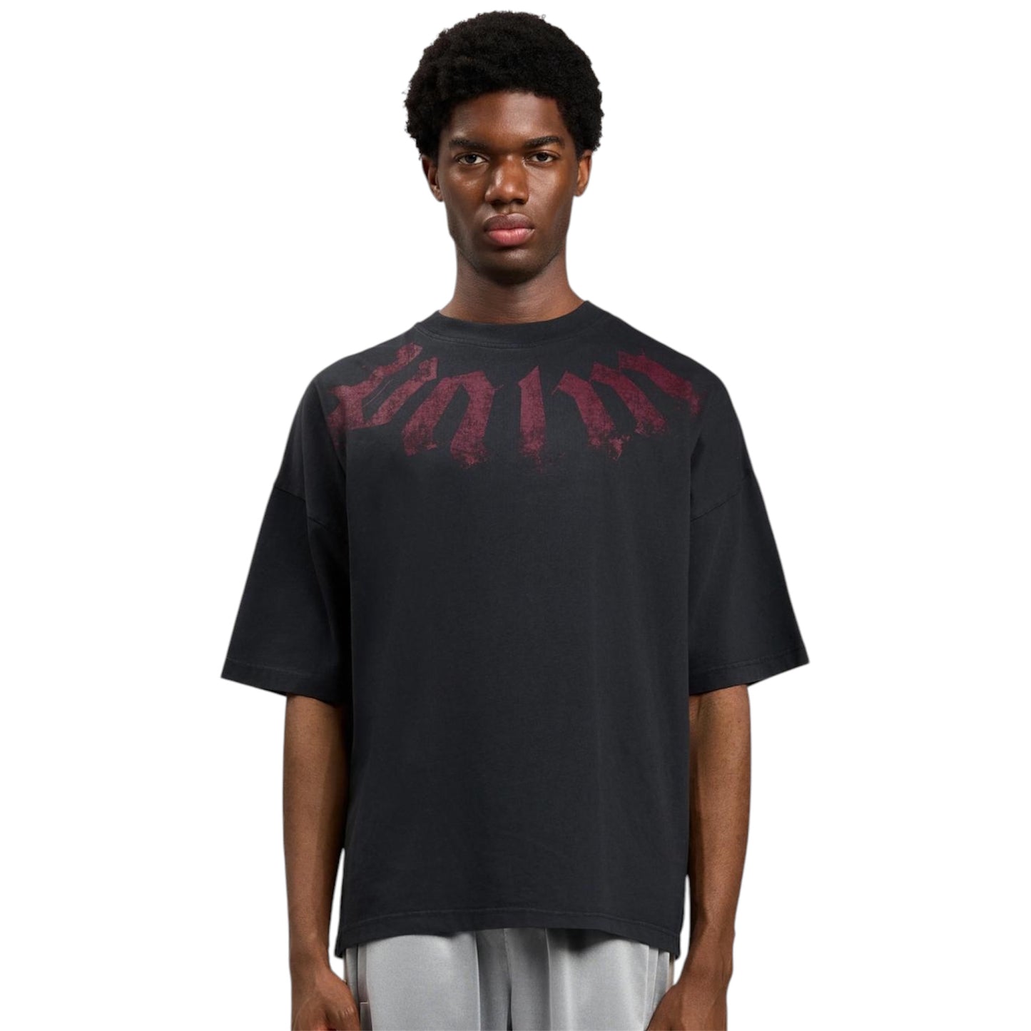 PALM ANGELS T-shirt big neck loose logo