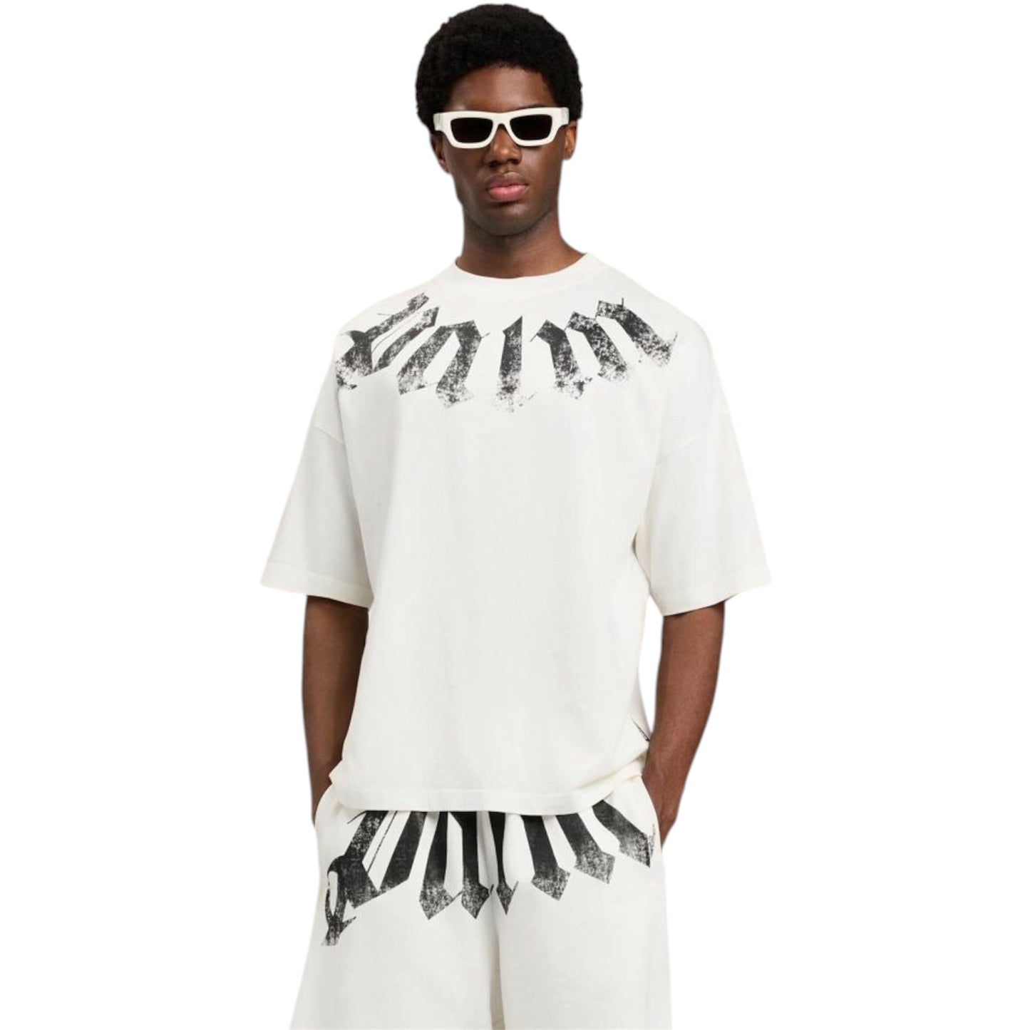 PALM ANGELS T-shirt big neck logo loose tee