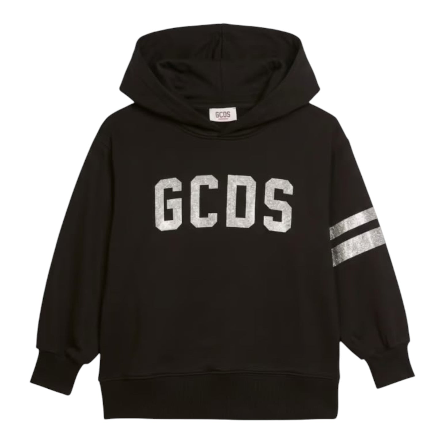 GCDS felpa con cappuccio logo argento